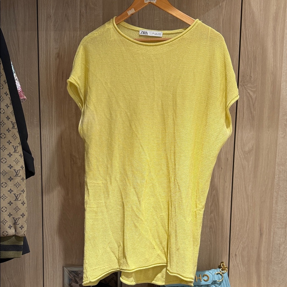 Zara Sunny Yellow Knit Blouse